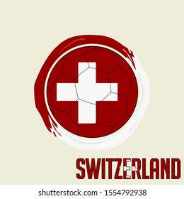 Flag of Switzerland, Football championship banner, Vector illustration of abstract soccer ball with Switzerland national flag colors vector design design