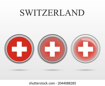 Flag of Switzerland in the form of a circle