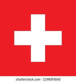 Flag of Switzerland, Switzerland flag  graphic. Rectangle Swiss flag illustration. Switzerland country flag ,patriotism and independence.