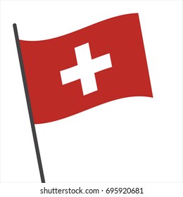 Flag of Switzerland , Switzerland Flag Icon vector illustration