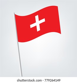 Flag of Switzerland , Switzerland Flag Icon vector illustration,Isolated Swiss flag on a white background, Vector illustration.