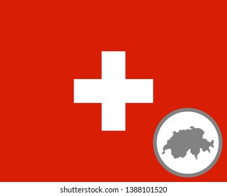 Flag of Switzerland and map