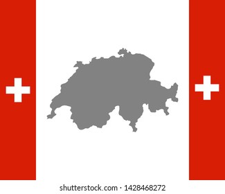 Flag of Switzerland and map