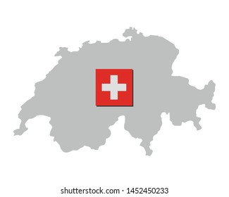 Flag of Switzerland and map