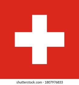 Flag of Switzerland. Official colors and proportion correctly. National Switzerland flag. Vector illustration. EPS10