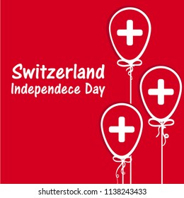 Flag of Switzerland on rad balloon
