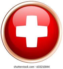 Bandera de Suiza en ilustración de marco redondo
