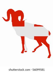 Flag of Switzerland with ram