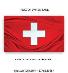 Bandera de Suiza - Diseño vectorial realista