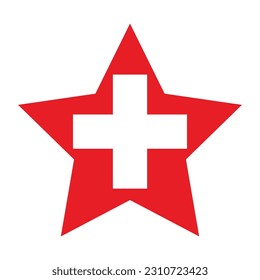 Flag of Switzerland in shape. Swiss flag in shape