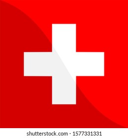 flag of switzerland shiny. vector background