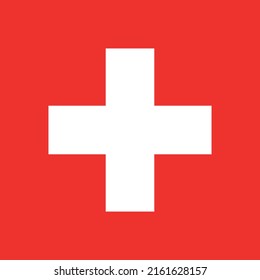 Flag of Switzerland. Swiss national symbol in official colors. Template icon. Abstract vector background.