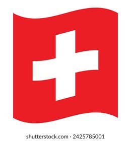 Flag of Switzerland. Swiss national symbol in official colors. Template icon. Abstract vector background.