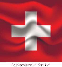 Flag of Switzerland. Swiss national symbol in official colors. Template icon. Abstract vector background.