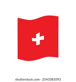 Flag of Switzerland. Swiss national symbol in official colors. Template icon. Abstract vector background.