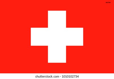 Flag of Switzerland. Symbol of Independence Day, souvenir soccer game, button language, icon.