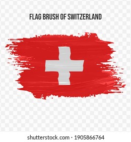 Flag Of Switzerland in texture brush  with transparent background, vector illustration in eps file