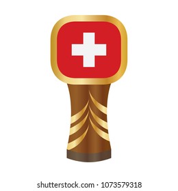 Flag switzerland and trophy cup