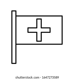 flag of switzerland vector icon logo illustration on white background. Perfect use for website, pattern, design, etc.