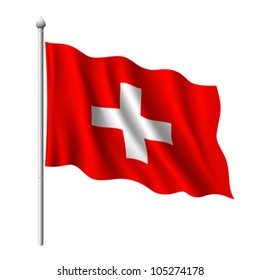 Flag of Switzerland, vector illustration