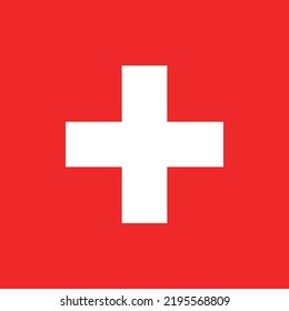 Flagge der Schweiz. Vektorgrafik.