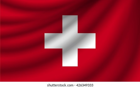 Flag of Switzerland, vector illustration