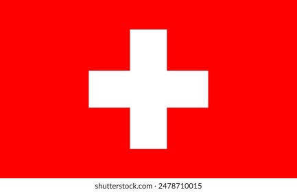 Flag of Switzerland vector illustration isolated on white background.