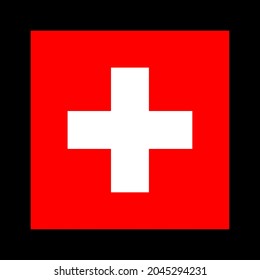 
Flag of Switzerland vector illustration on black background