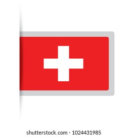 Flag of Switzerland. Vector illustration of a stylized flag.
The slit in the paper with shadows. isolated on white.