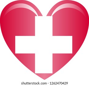Flag of Switzerland White cross marks the middle of the banner.