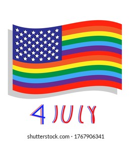 flag symbol america usa banner freedom united sign concept pride national lgbt union country states gay bisexual rainbow isolated lesbian american love homosexual stripes illustration