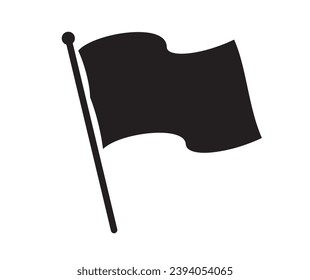 Flag symbol black silhouette in the shape of higher one wave, vector illustration isolated, eps