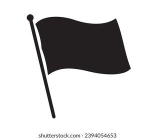 Flag symbol black silhouette in the shape of one wave, vector illustration isolated, eps