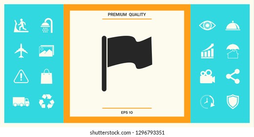 Flag symbol icon. Graphic elements for your design