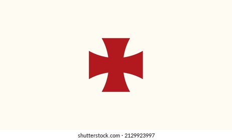 Flag with the symbol of the Knights Templar