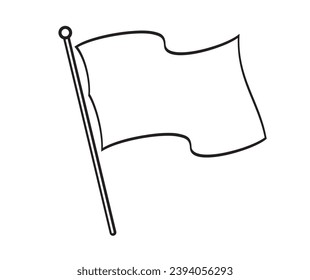 Flag symbol outline in the shape of higher one wave, vector illustration isolated, eps