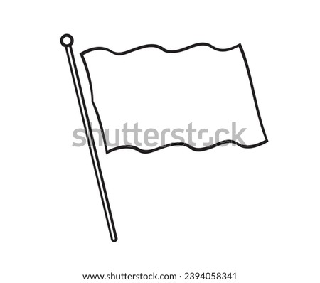 Flag symbol outline in the shape of three waves, vector illustration isolated, eps