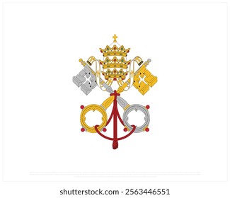 Flag symbol of VATICAN CITY on a white background, Editable Vector illustration of VATICAN CITY flag symbol, National Day design, National Day of Vatican City