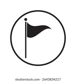 Sinalizador de vetor de símbolo de sinalizador isolado no plano de fundo branco. Ilustração de vetor de logotipo simples para design gráfico e web.
