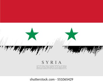 Flag of Syria, brush stroke background