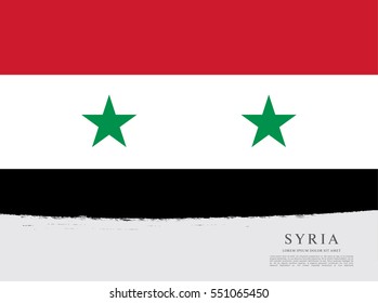Flag of Syria, brush stroke background