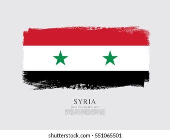 Flag of Syria, brush stroke background