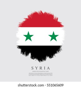 Flag of Syria, brush stroke background