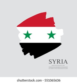 Flag of Syria, brush stroke background