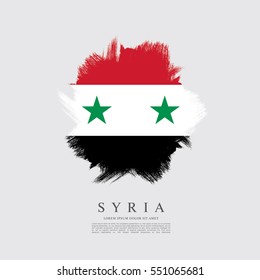 Flag of Syria, brush stroke background