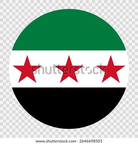 Flag of Syria. Syria circle flag logo icon computer vector illustration design. Checkerboard background.
