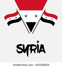 Flag of Syria decoration vector illustration on transparent background. Can be used for posters, banners, icons, symbols, signs, backgrounds, print designs and emblems.
