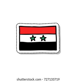 Flag of Syria doodle icon
