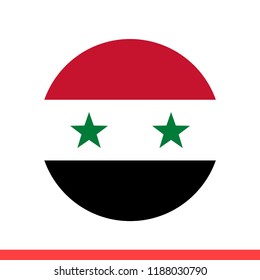 Flag of syria, flat icon. Simple, vector illustration for web or mobile app