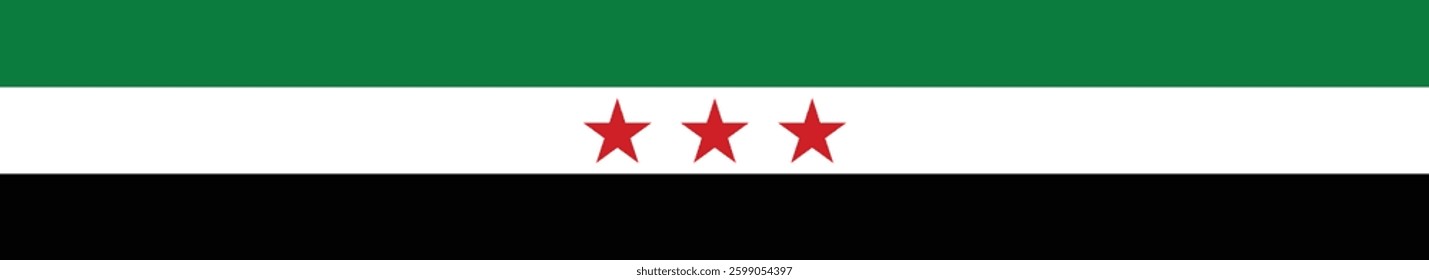 Flag of Syria. Syria flag long banner digital vector illustration